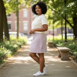 LIKE NEW Eloquii Cable Knit Sweater Skirt Dusty Rose Size 22/24 22 24